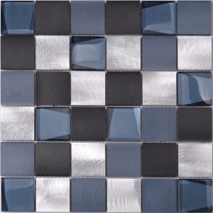 48 * 48 quadratmeter blauen aluminium mix glas billig backsplash fliesen mosaik