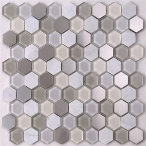 sechseck rautenförmige glas mosaik - fliesen