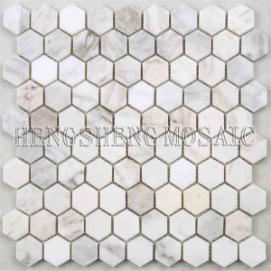 Neueste Design poliert Carrara White Marmor Hexagon Mosaik Fliese für Küche zurück Splash Wände