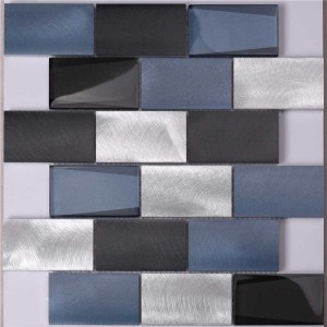 Ineinander greifen von blauen Aluminiummosaik-Küchen-Wand-Fliesen