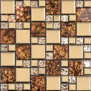 Neues Design Goldfolie mehrere wasserdichte Muster Glas und Stein Mosaik