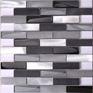 Metallische ineinandergreifende Glas-Alu-Mosaik-Ziegelstein-Mischung