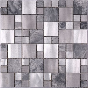 Sibirische Honed / polierte Stein-Metallmischungs-Mosaik-Fliese
