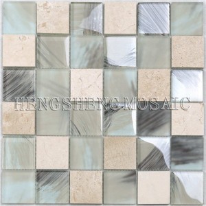 Antikes Salon-Dekoration YMS23 wölbt Mosaik-Glas gemischte keramische Muster-Fliese