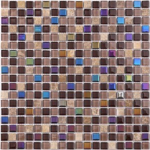 Schillerndes dekoratives Badezimmer-Wand-Fliese-Glas-Mosaik mischte keramisches Backsplash für Verkauf
