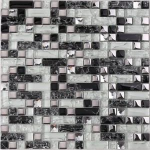 HY07 Fabrikpreis Art und Weiseentwurf 1 * 1 brach Spiegelkristallglas Mosaikfliese für Wanddekoration