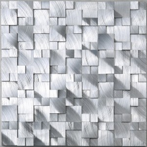Hotel-Café-Dekorations-Wand-3D quadratische Aluminiumlegierungs-Metallmosaik-Fliese
